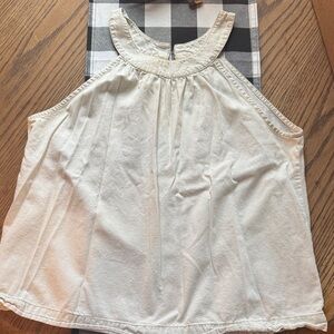 Cream Sleeveless Top